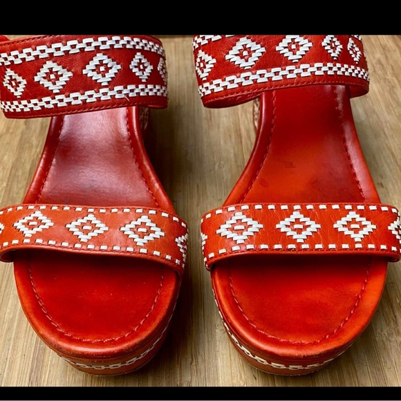 Tory Burch red Wedges. - Picture 5 of 6